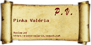 Pinka Valéria névjegykártya